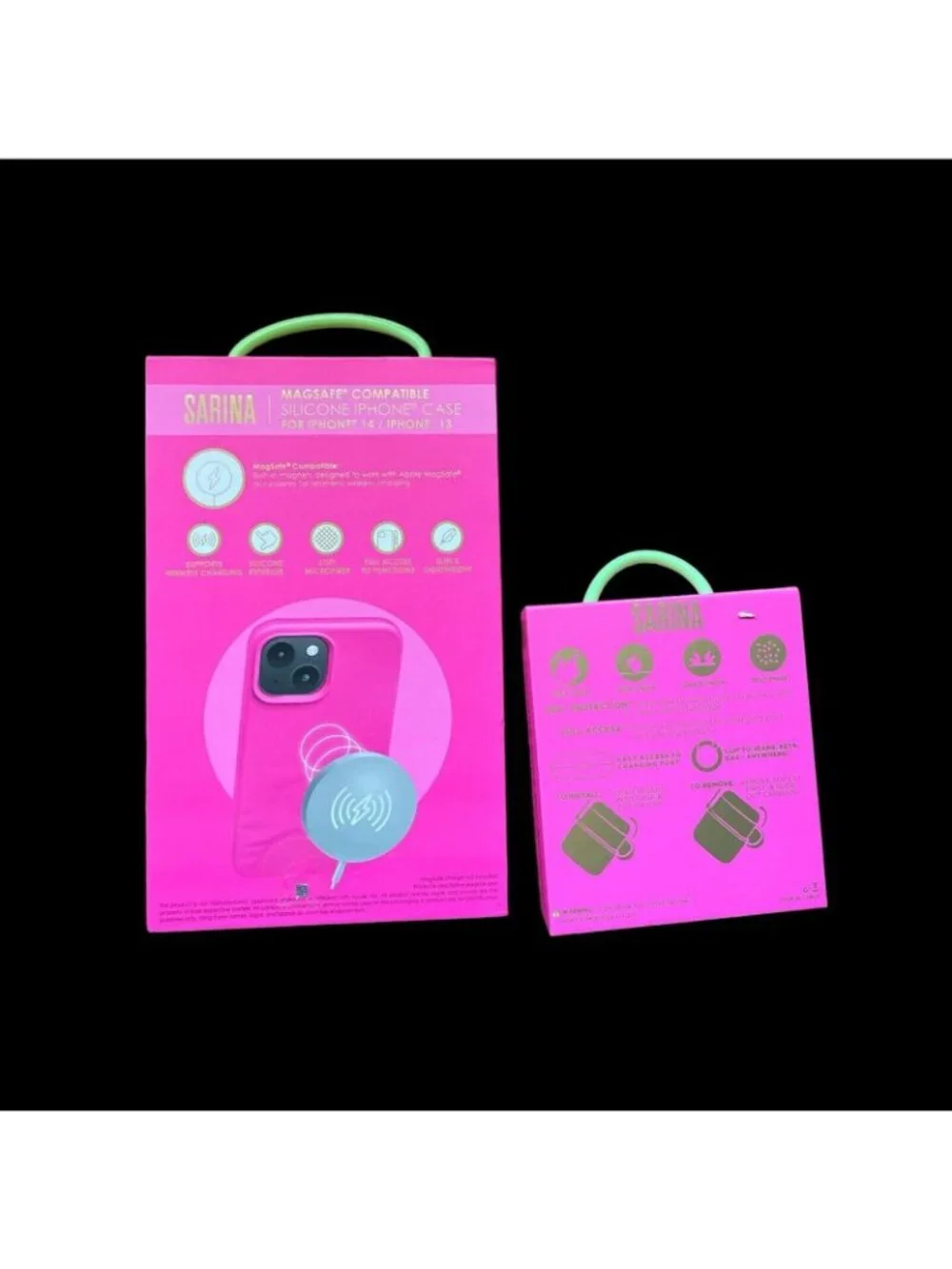 Sarina MagSafe compatible for iPhone 14/13 Pink AirPod Pro Case Lot 2 New In Box